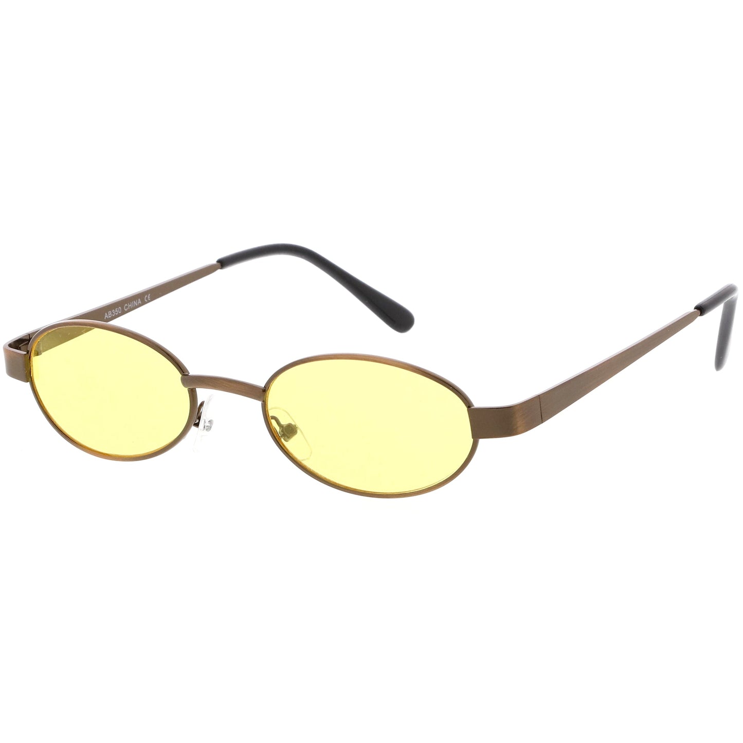Retro 1990's Small Color Tone Oval Metal Sunglasses C709