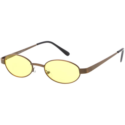 Retro 1990's Small Color Tone Oval Metal Sunglasses C709