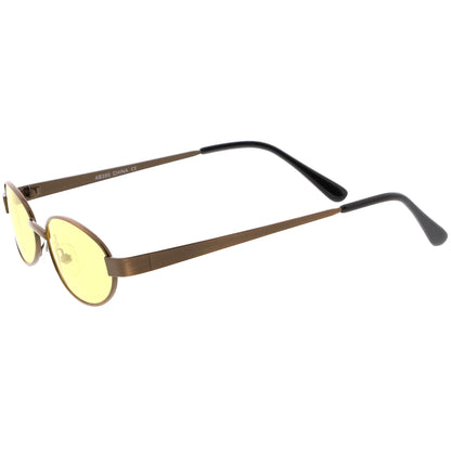 Retro 1990's Small Color Tone Oval Metal Sunglasses C709