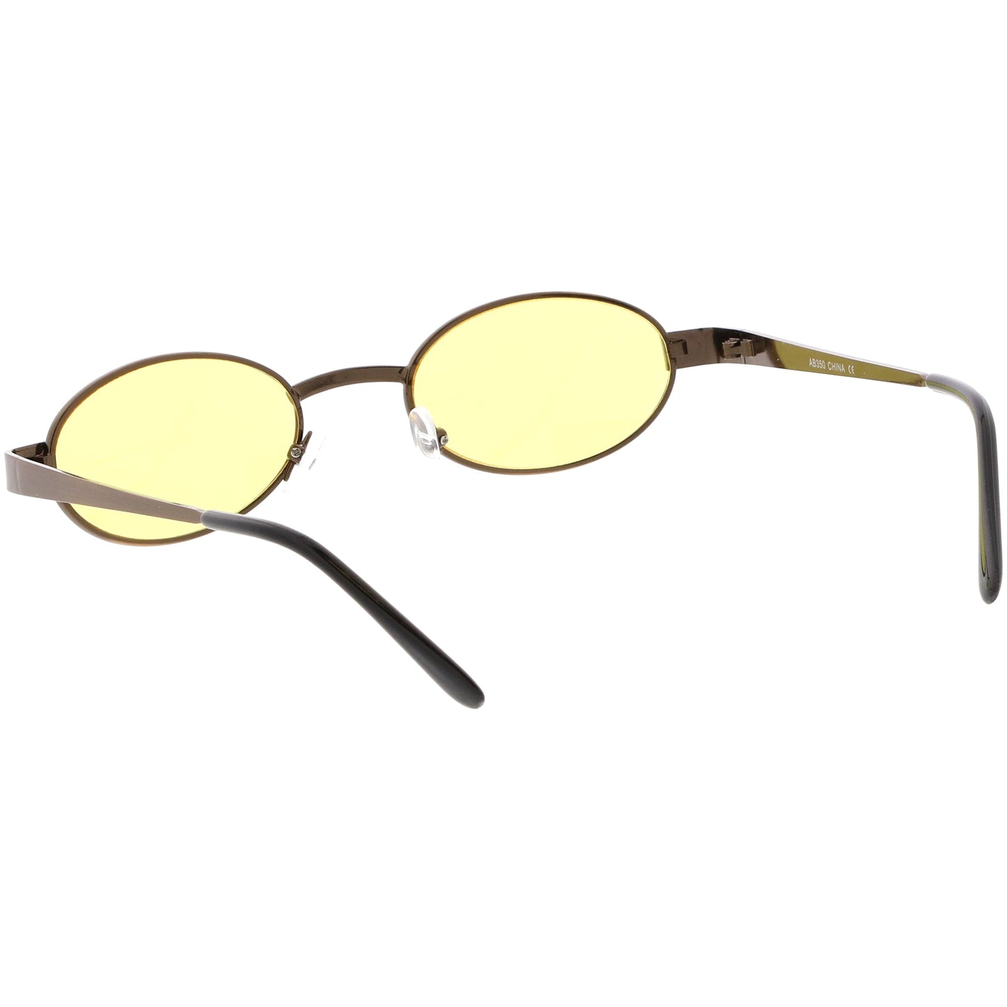 Retro 1990's Small Color Tone Oval Metal Sunglasses C709