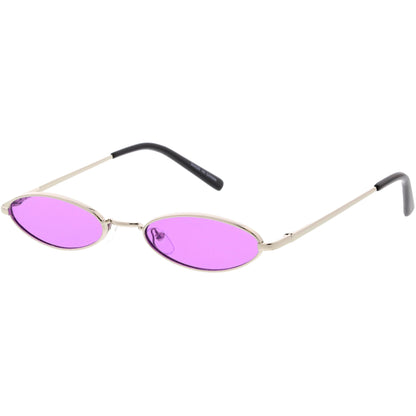 Slim Retro Throwback 1990's Color Tone Oval Sunglasses C722