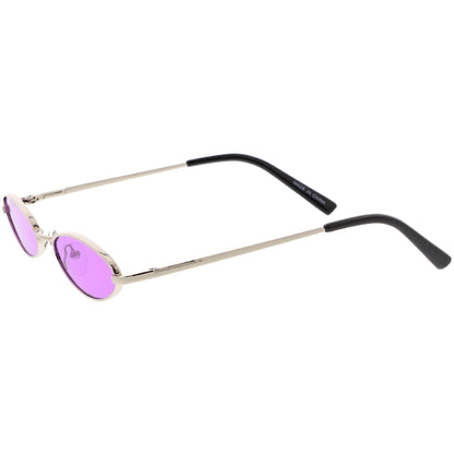 Slim Retro Throwback 1990's Color Tone Oval Sunglasses C722