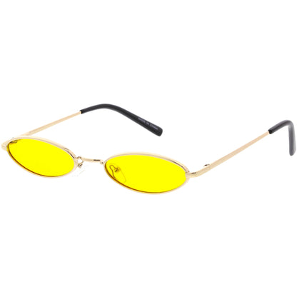 Slim Retro Throwback 1990's Color Tone Oval Sunglasses C722