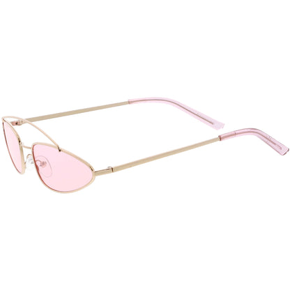 Retro 1990's Slim Triangle  Color Tone Flat Lens Sunglasses C725