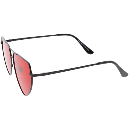 Retro Oversize Color Tone Flat Top Aviator Sunglasses C755