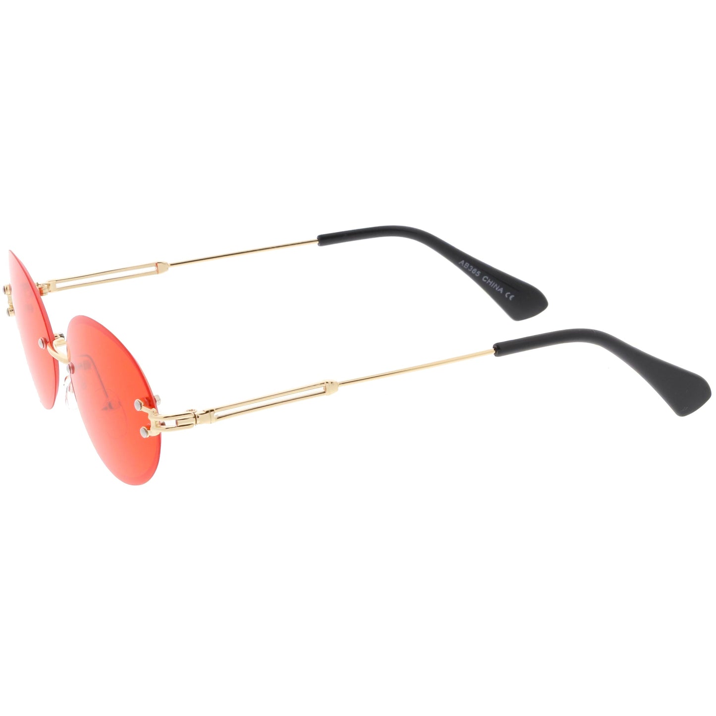 Retro Small Round Oval Color Tone Rimless Sunglasses C757