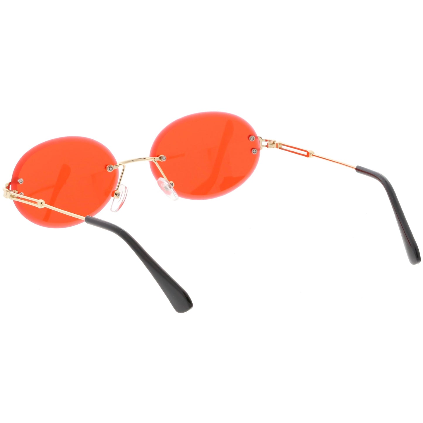 Retro Small Round Oval Color Tone Rimless Sunglasses C757