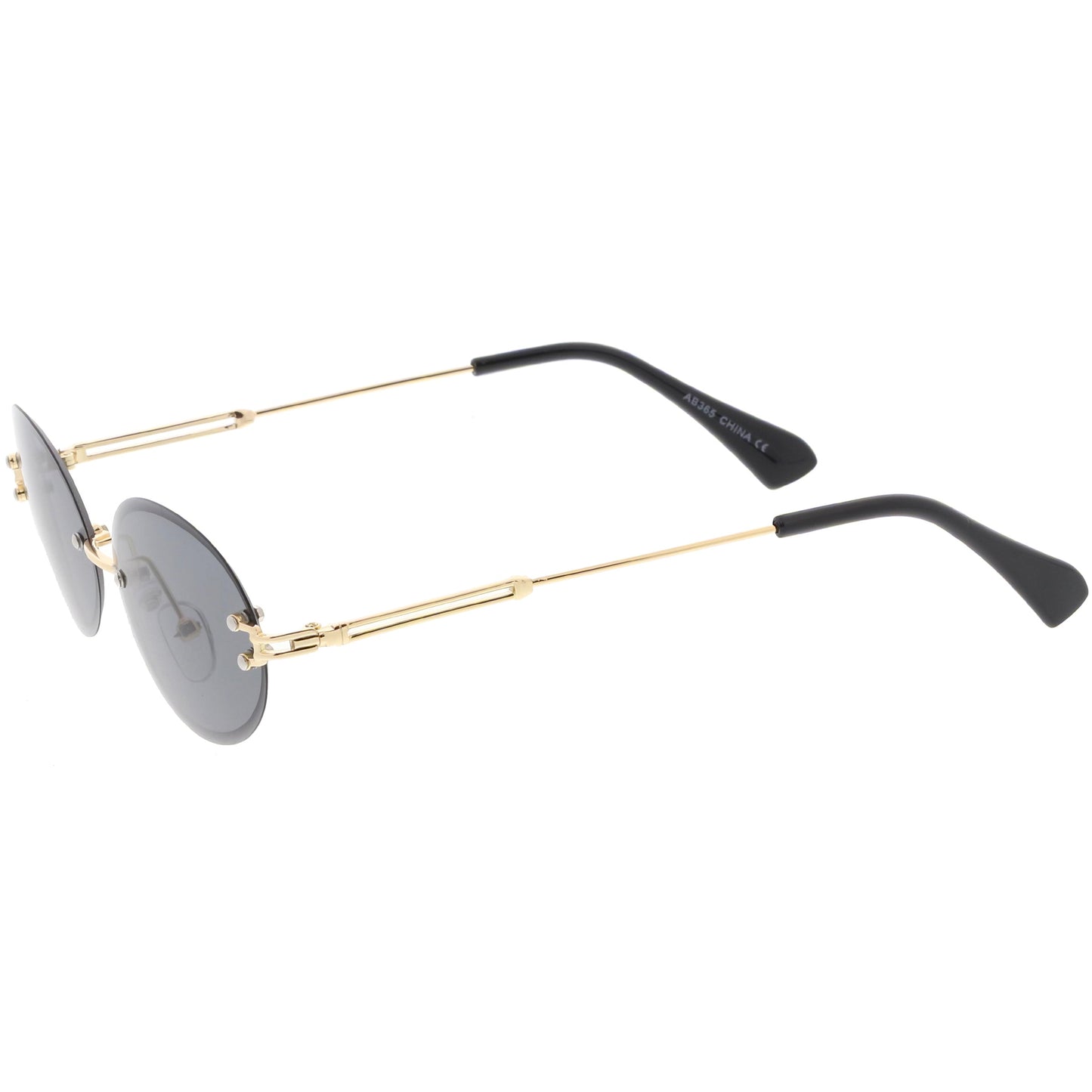 Retro Small Round Oval Color Tone Rimless Sunglasses C757
