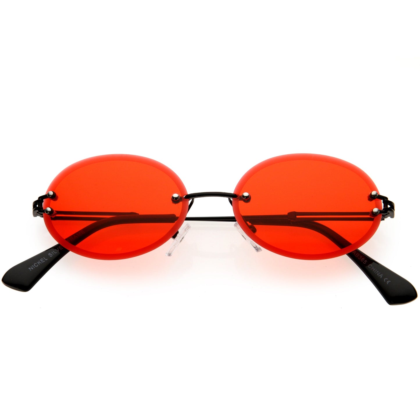 Retro Small Round Oval Color Tone Rimless Sunglasses C757