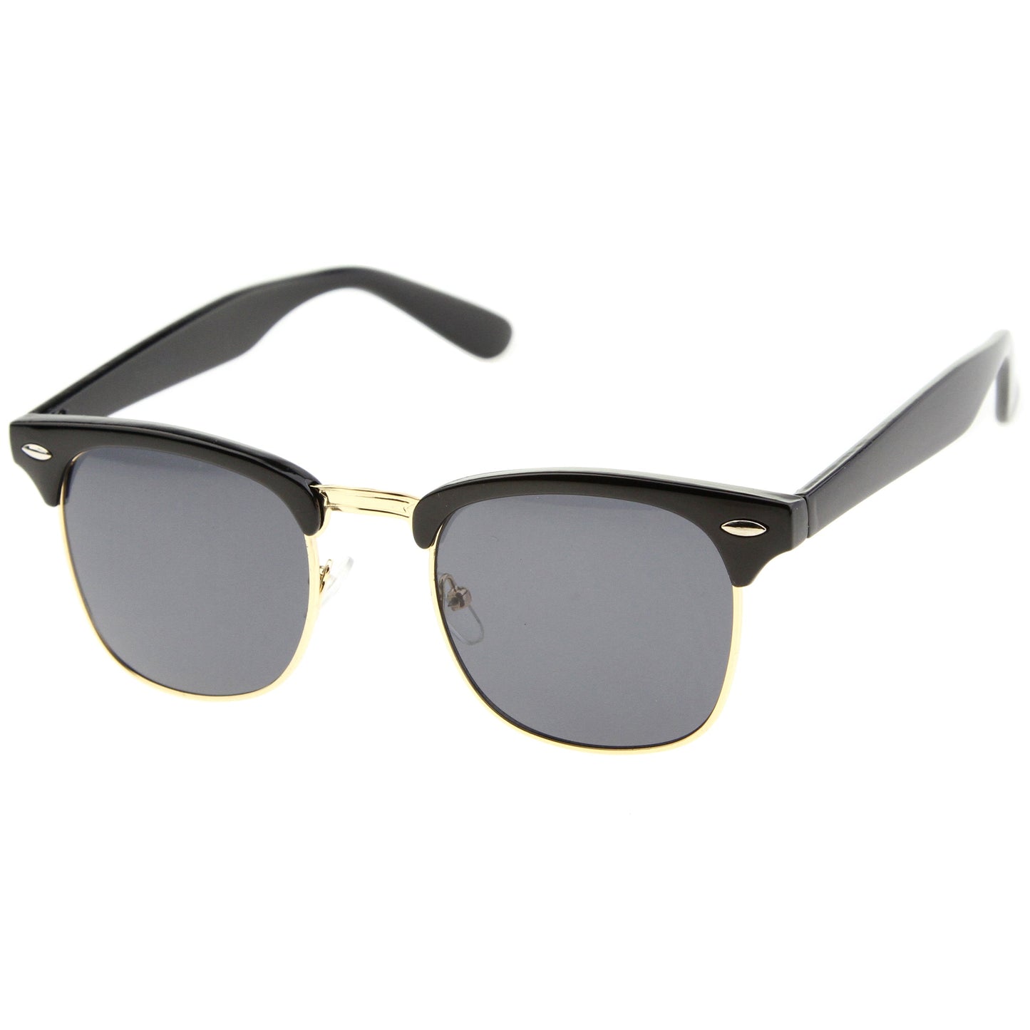 Classic Square Neutral Colored Lenses Horn Rimmed Sunglasses C771