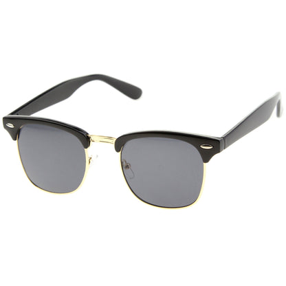 Classic Square Neutral Colored Lenses Horn Rimmed Sunglasses C771
