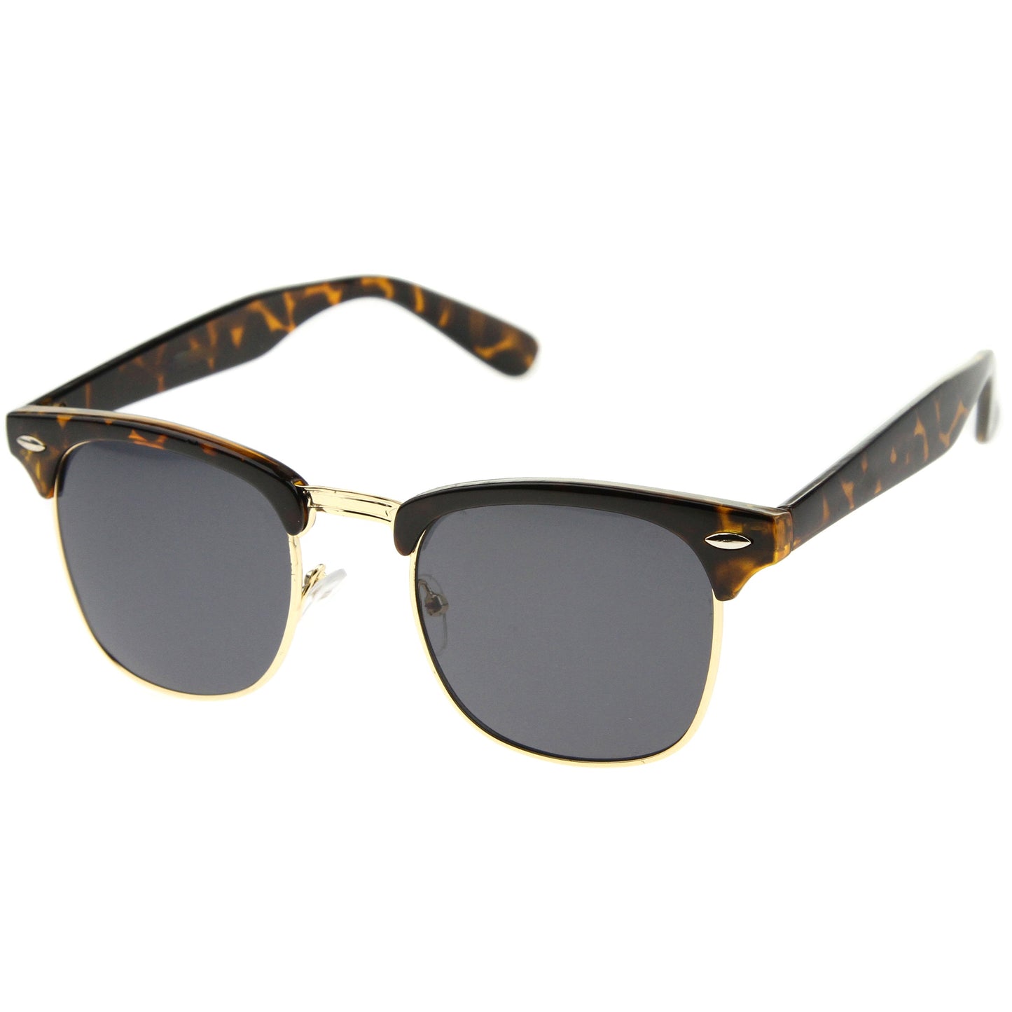 Classic Square Neutral Colored Lenses Horn Rimmed Sunglasses C771