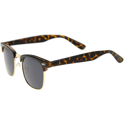 Classic Square Neutral Colored Lenses Horn Rimmed Sunglasses C771