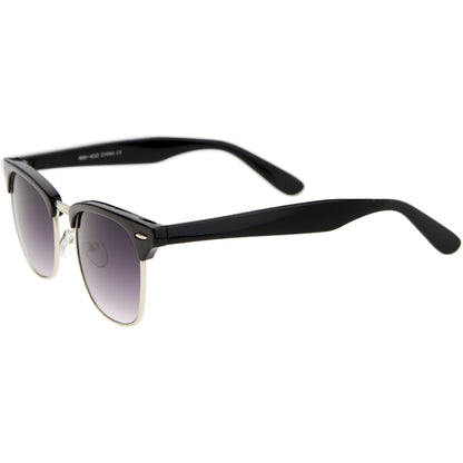 Classic Square Neutral Colored Lenses Horn Rimmed Sunglasses C771