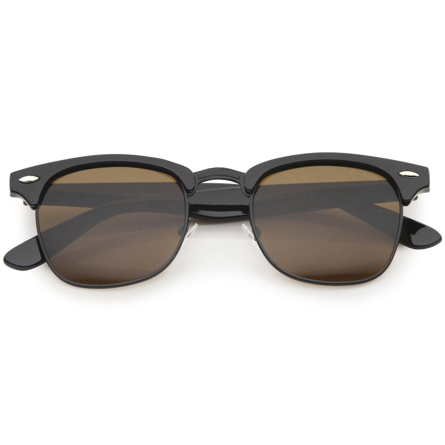 Classic Square Neutral Colored Lenses Horn Rimmed Sunglasses C771