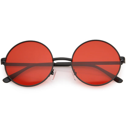 Retro Hippie Round Color Tone Metal Sunglasses 9892
