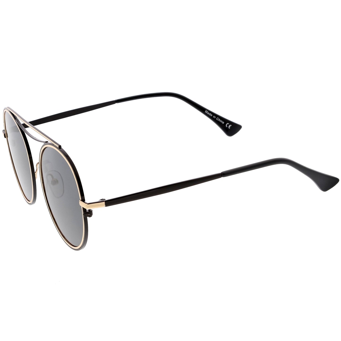 Retro Polarized Round Metal Aviator Mirrored Lens Sunglasses C821
