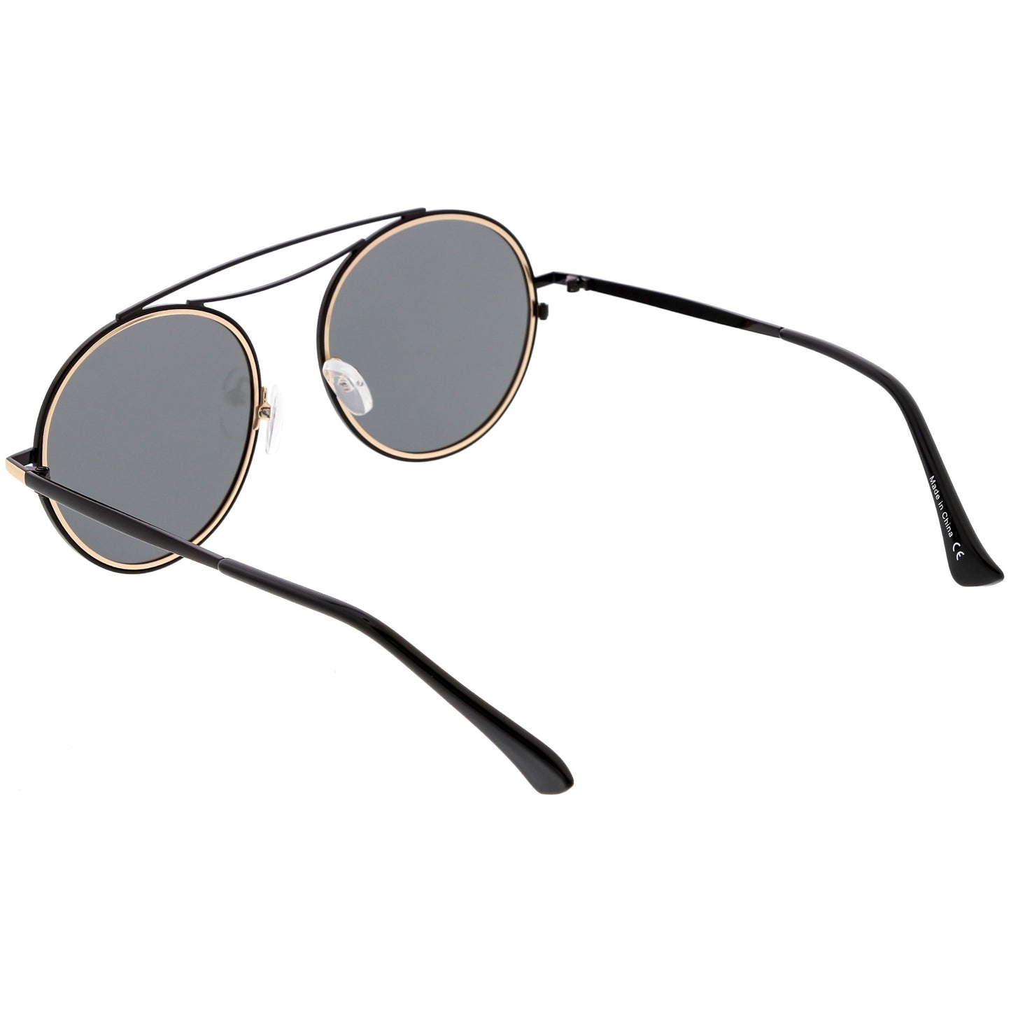 Retro Polarized Round Metal Aviator Mirrored Lens Sunglasses C821