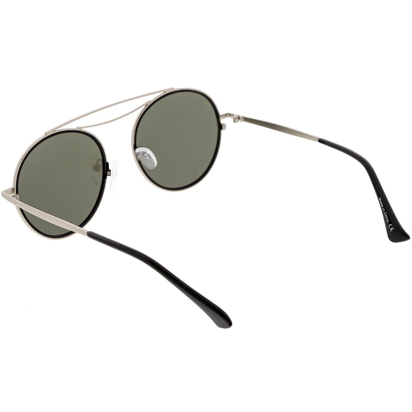 Retro Polarized Round Metal Aviator Mirrored Lens Sunglasses C821