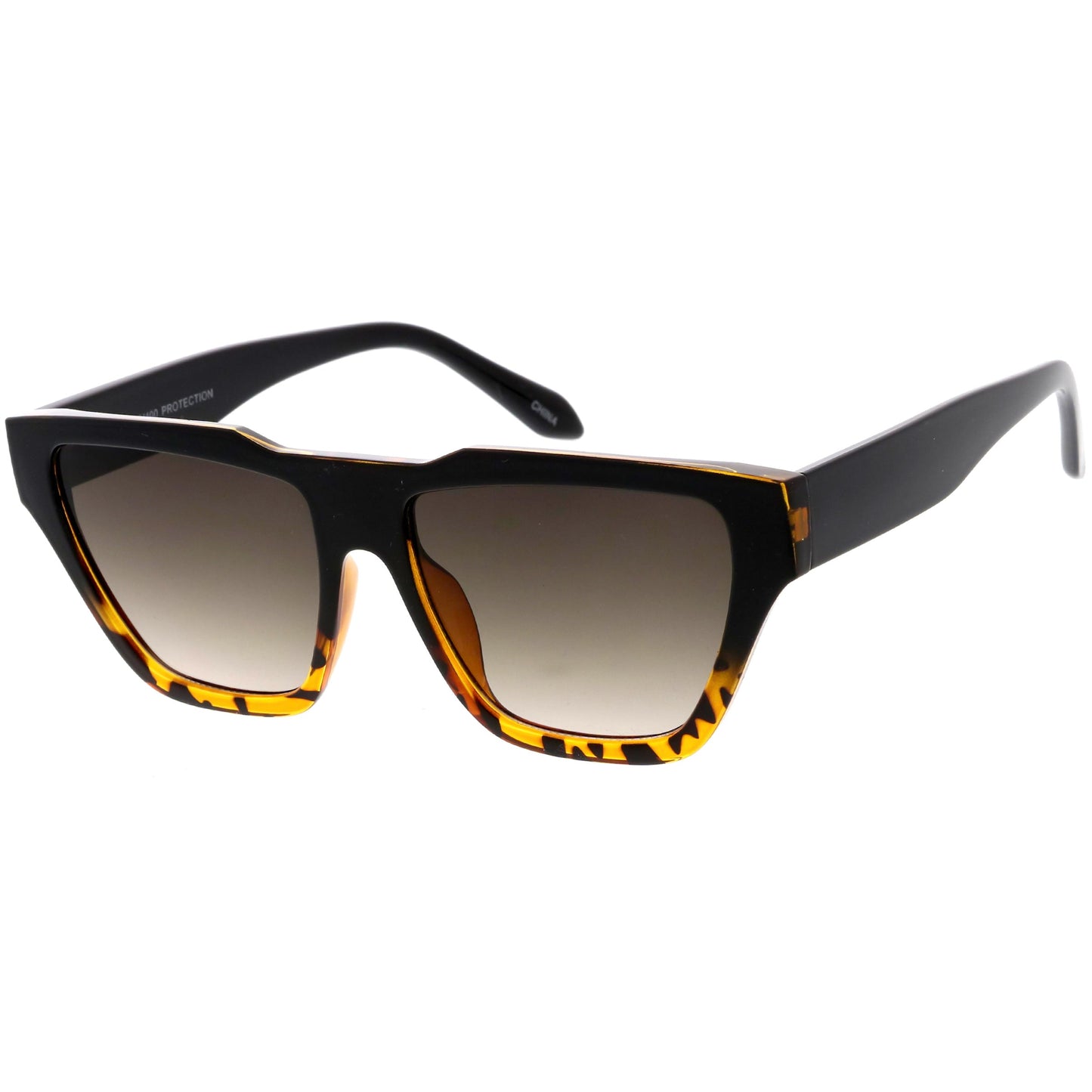 Retro Modern Horned Rim Flat Top Square Aviator Sunglasses C920