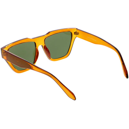 Retro Modern Horned Rim Flat Top Square Aviator Sunglasses C920