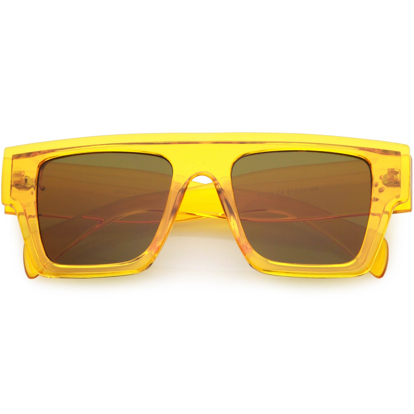Colorful Translucent Frame Flat Top Retro Rectangle Sunglasses C964