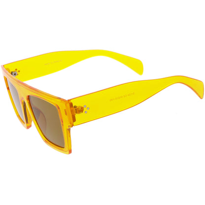 Colorful Translucent Frame Flat Top Retro Rectangle Sunglasses C964