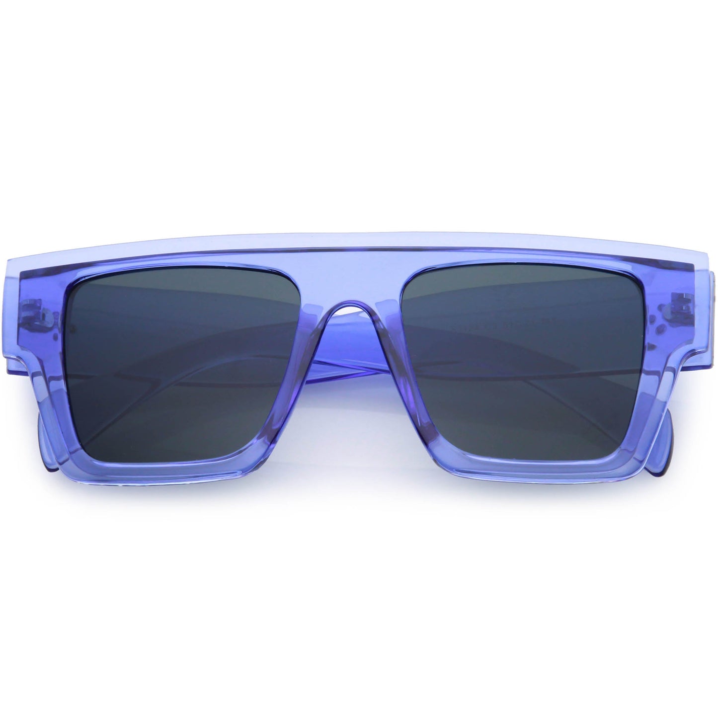 Colorful Translucent Frame Flat Top Retro Rectangle Sunglasses C964