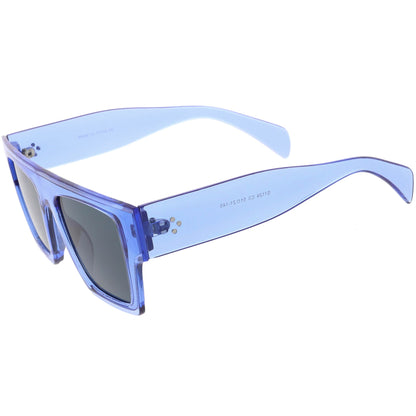 Colorful Translucent Frame Flat Top Retro Rectangle Sunglasses C964