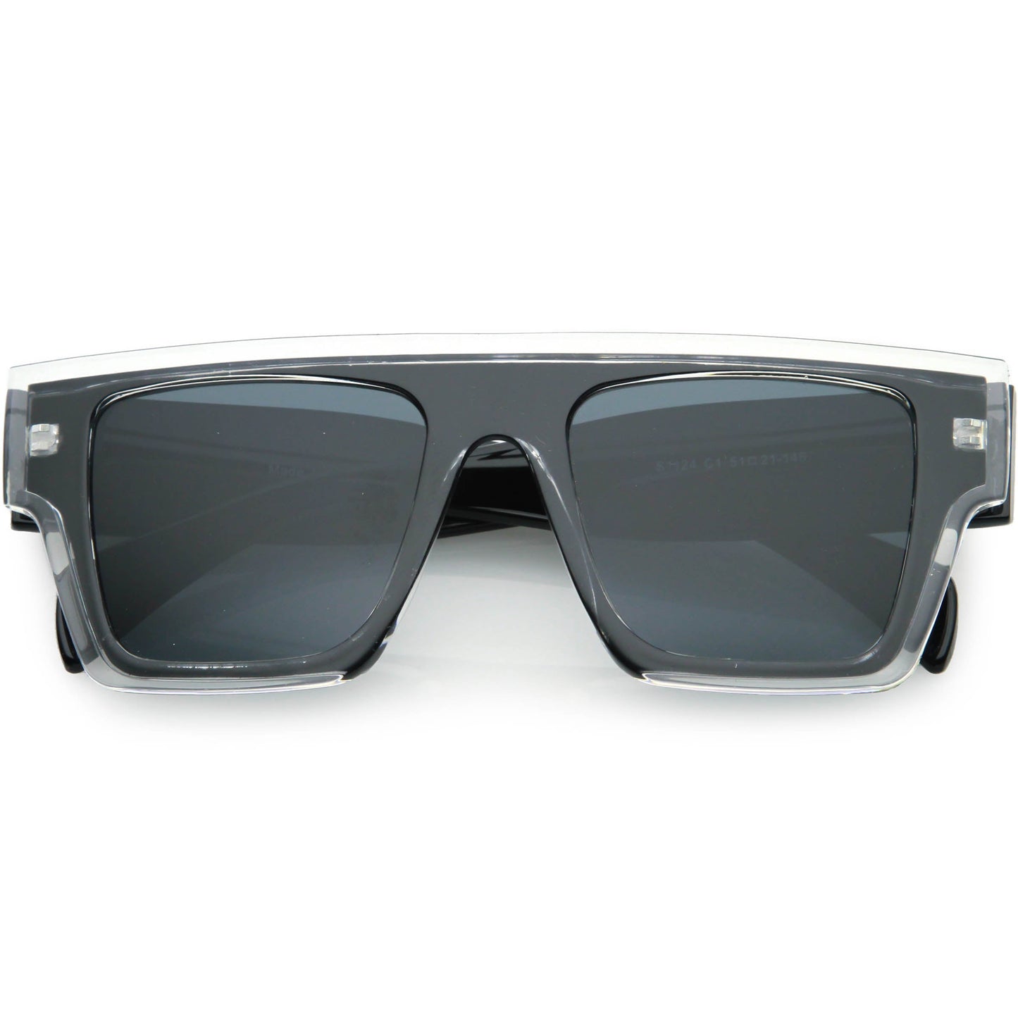 Colorful Translucent Frame Flat Top Retro Rectangle Sunglasses C964