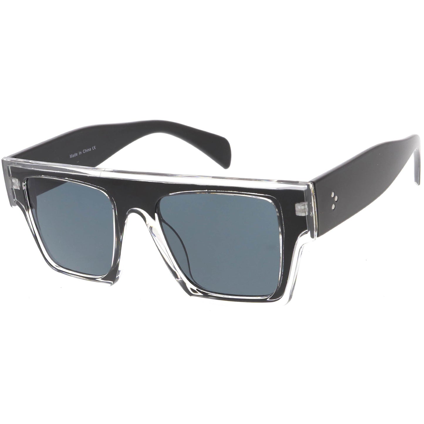 Colorful Translucent Frame Flat Top Retro Rectangle Sunglasses C964