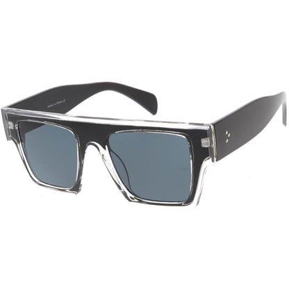 Colorful Translucent Frame Flat Top Retro Rectangle Sunglasses C964