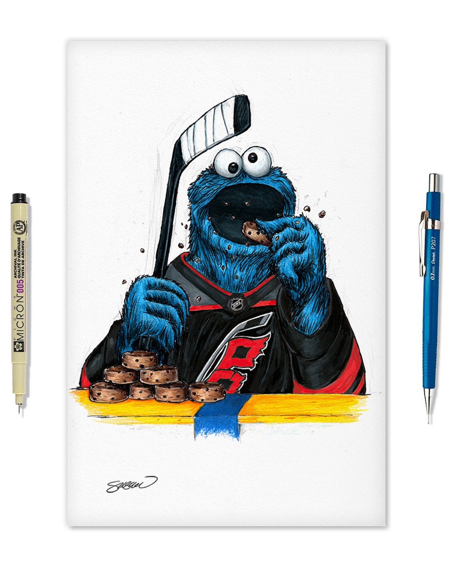 Cookie Monster x NHL Hurricanes Limited Edition Art Print