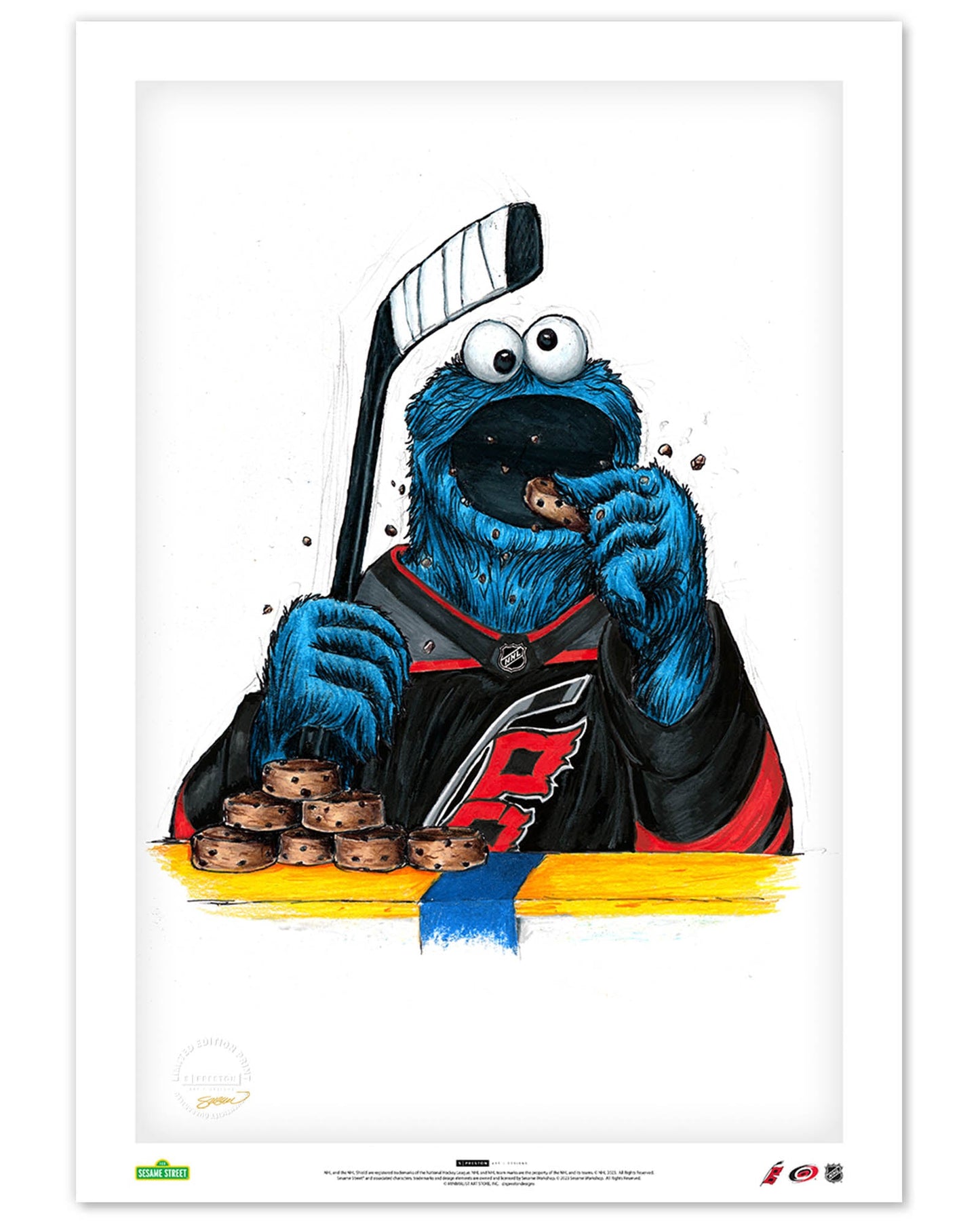 Cookie Monster x NHL Hurricanes Limited Edition Art Print