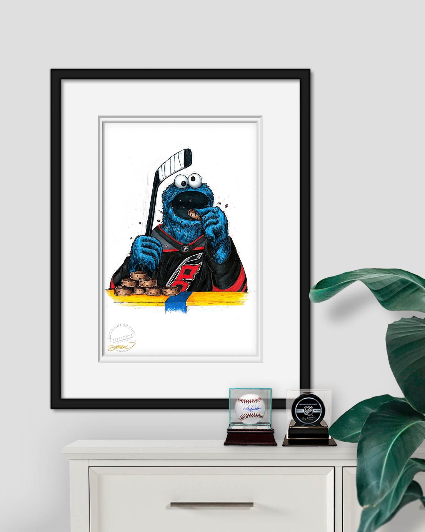 Cookie Monster x NHL Hurricanes Limited Edition Art Print