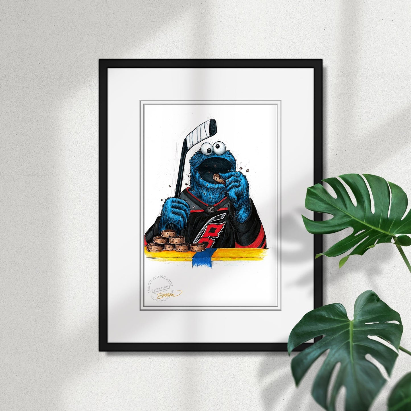Cookie Monster x NHL Hurricanes Limited Edition Art Print