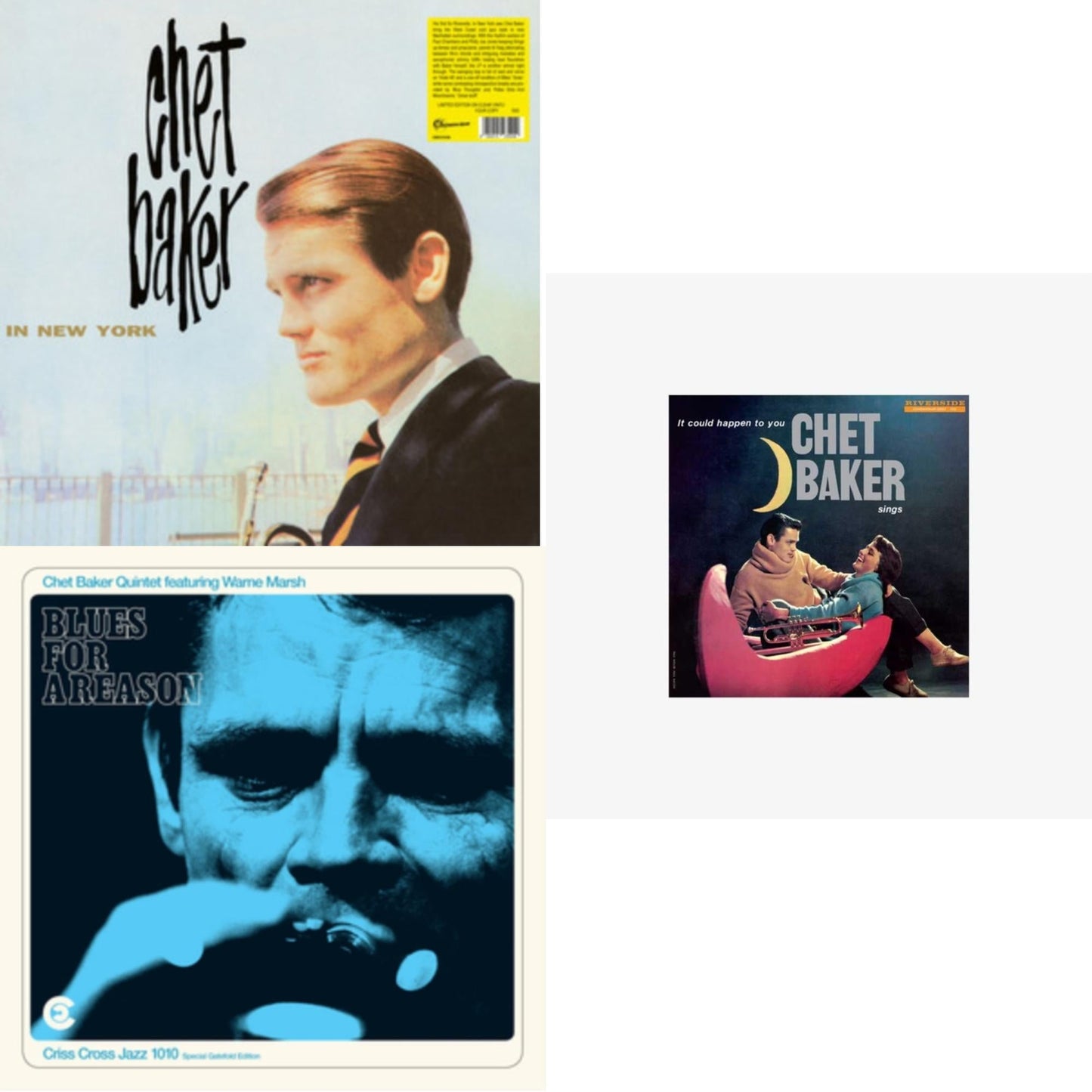 Chet Baker - In New York (Clear LP Vinyl) & Blues For A Reason (Feat. Warne Marsh) & Chet Baker Sings: It Could Happen To You