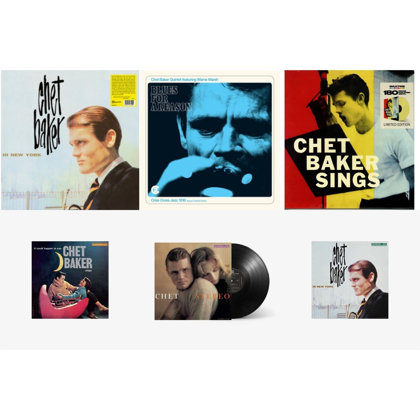Chet Baker - In New York (Clear LP Vinyl) & Blues For A Reason (Feat. Warne Marsh) & Sings (180G/Limited/Yellow LP Vinyl) & Chet Baker Sings: It Could Happen To You & Chet & Chet Baker In New York