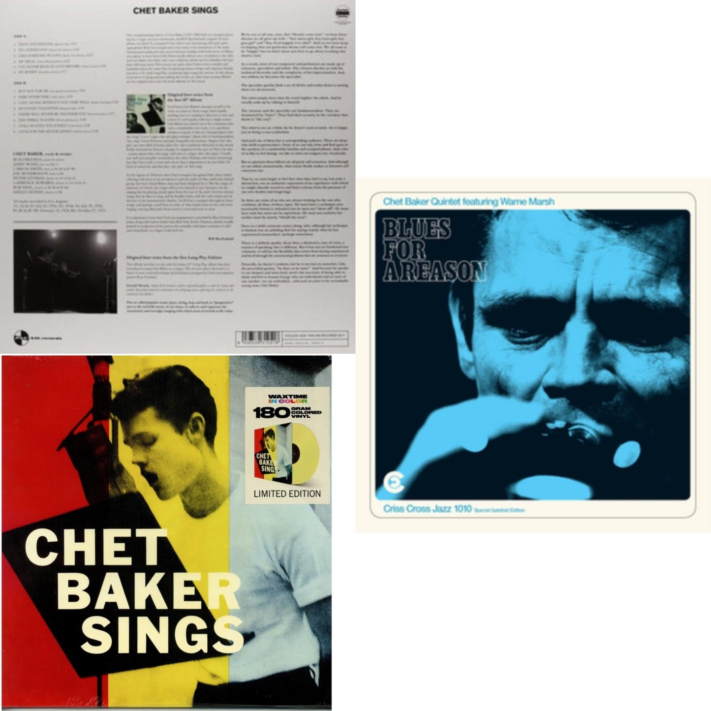 Chet Baker - Blues For A Reason (Feat. Warne Marsh) & Sings & Sings (180G/Limited/Yellow LP Vinyl)
