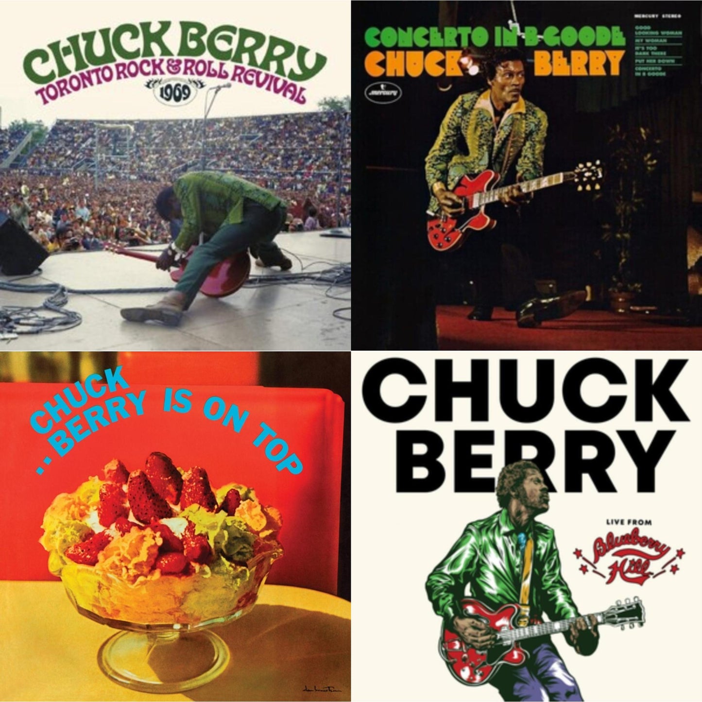 Chuck Berry - Toronto Rock 'N' Roll Revival 1969 (Swirl Vinyl/2LP) & Concerto In B Goode & Berry Is On Top (180G/Red LP Vinyl/Limited/Anniversary Edition) & Live From Blueberry Hill