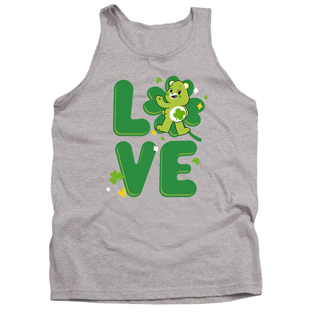 Care Bears: Unlock The Magic Good Luck Bear Love St. Patrick'S Day Mens Tank Top Shirt Athletic Heather