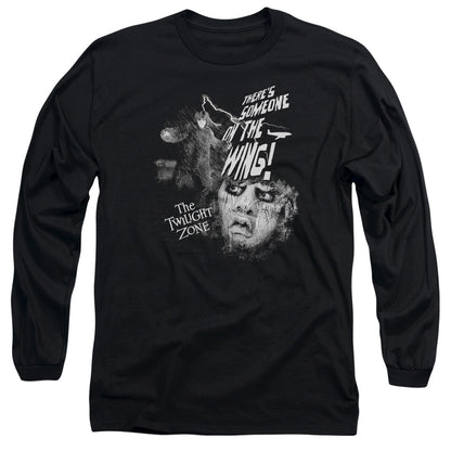Twilight Zone Someone On The Wing Mens Long Sleeve Shirt Black Officially Licensed
