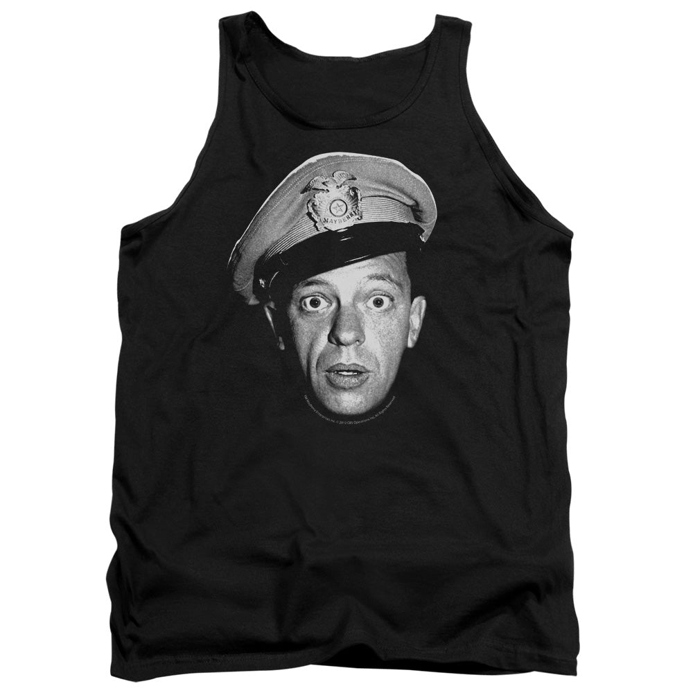 Andy Griffith Barney Head Mens Tank Top Shirt Black