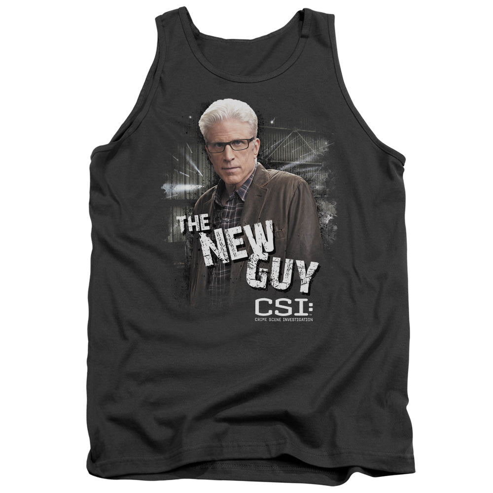 Csi The New Guy Mens Tank Top Shirt Charcoal