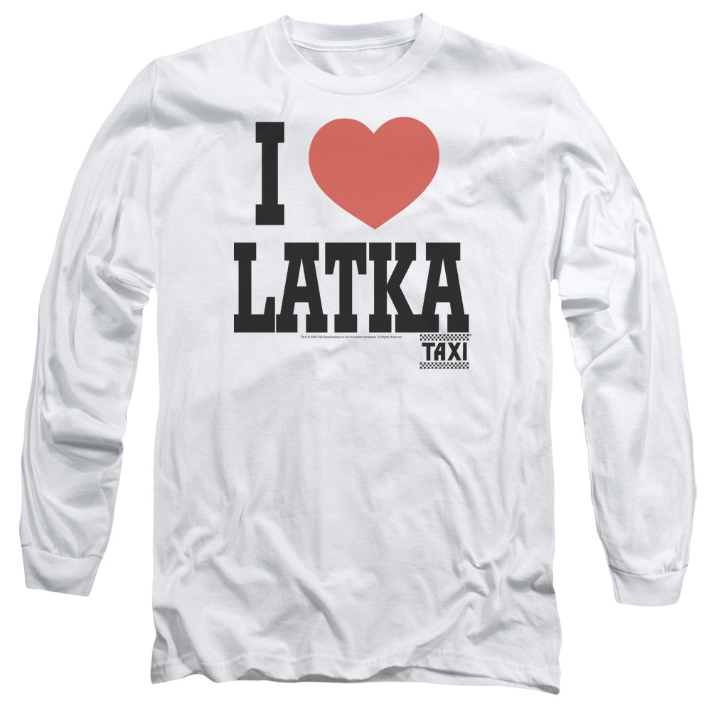 Taxi I Heart Latka Mens Long Sleeve Shirt White Officially Licensed