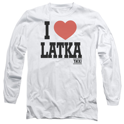Taxi I Heart Latka Mens Long Sleeve Shirt White Officially Licensed