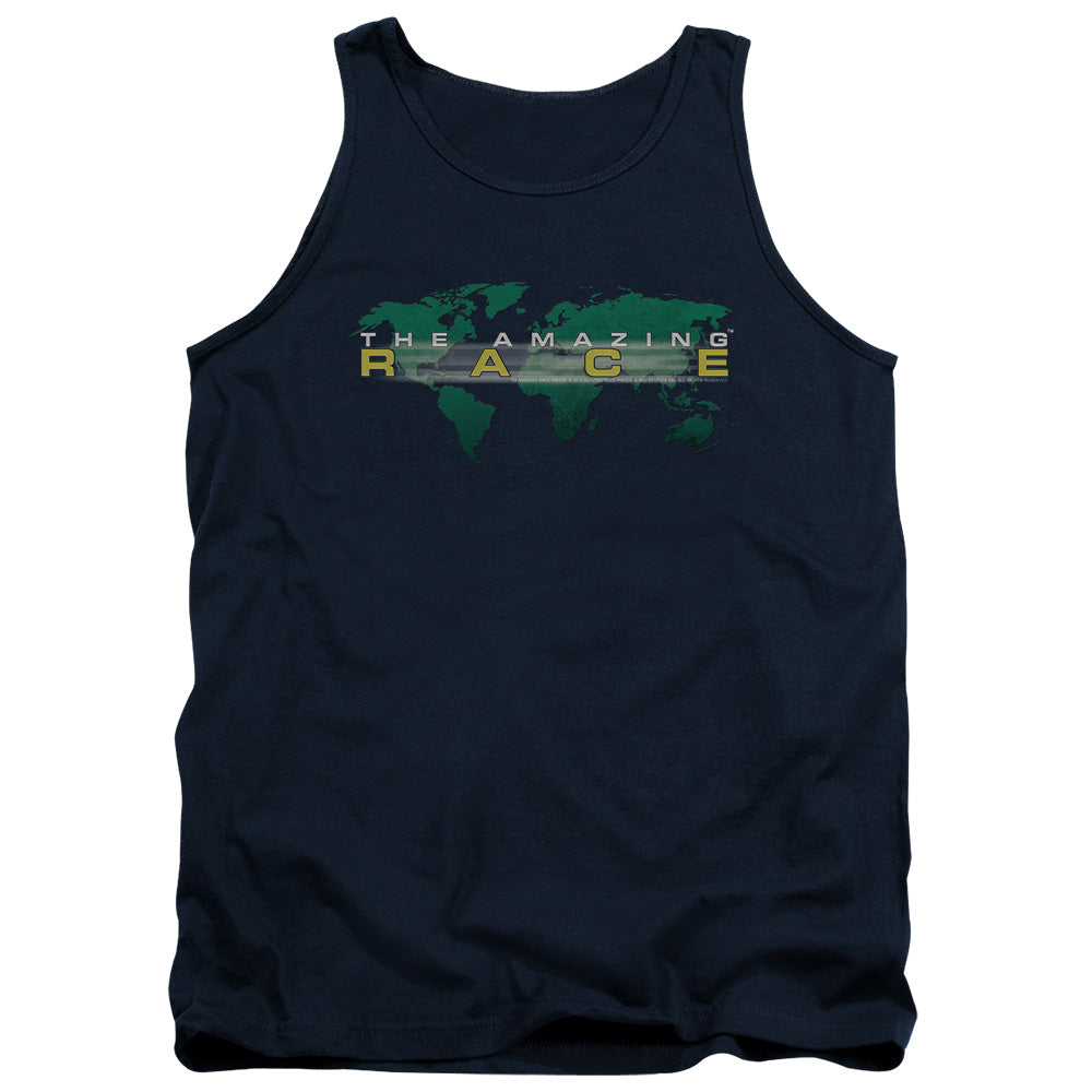 Amazing Race Around The World Mens Tank Top Shirt Navy