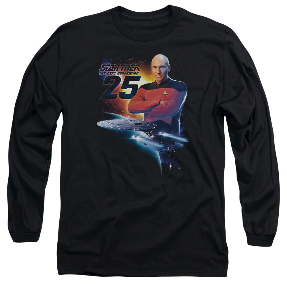 Star Trek Tng 25 Mens Long Sleeve Shirt Black Officially Licensed Officially Licensed