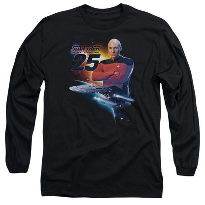 Star Trek Tng 25 Mens Long Sleeve Shirt Black Officially Licensed Officially Licensed