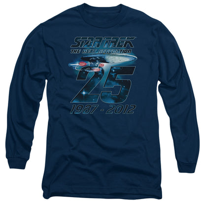 Star Trek Enterprise 25 Mens Long Sleeve Shirt Navy Officially Licensed Officially Licensed